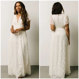 Baltic Born Evelyn Smocked Maxi Dress in off white XL